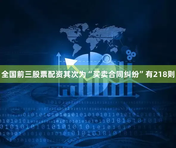 全国前三股票配资其次为“买卖合同纠纷”有218则